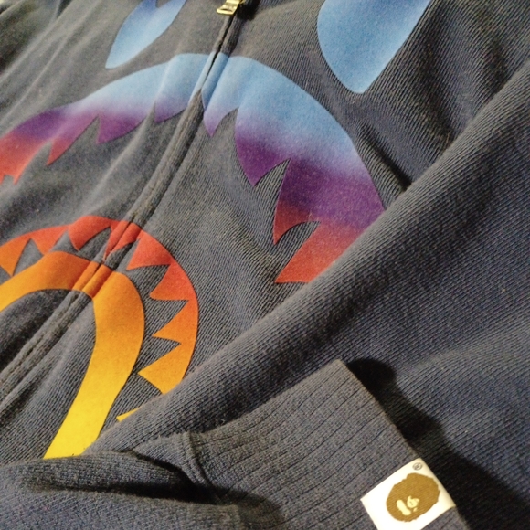BAPE Rainbow Shark Oversized Zip Hoodie - Picture 4 of 5